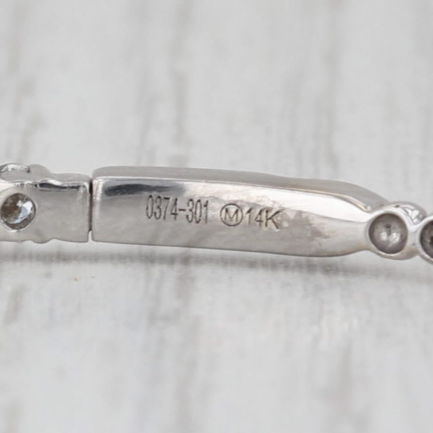 1.25ctw Diamond Bangle Bracelet 14k White Gold 6.75" Stackable