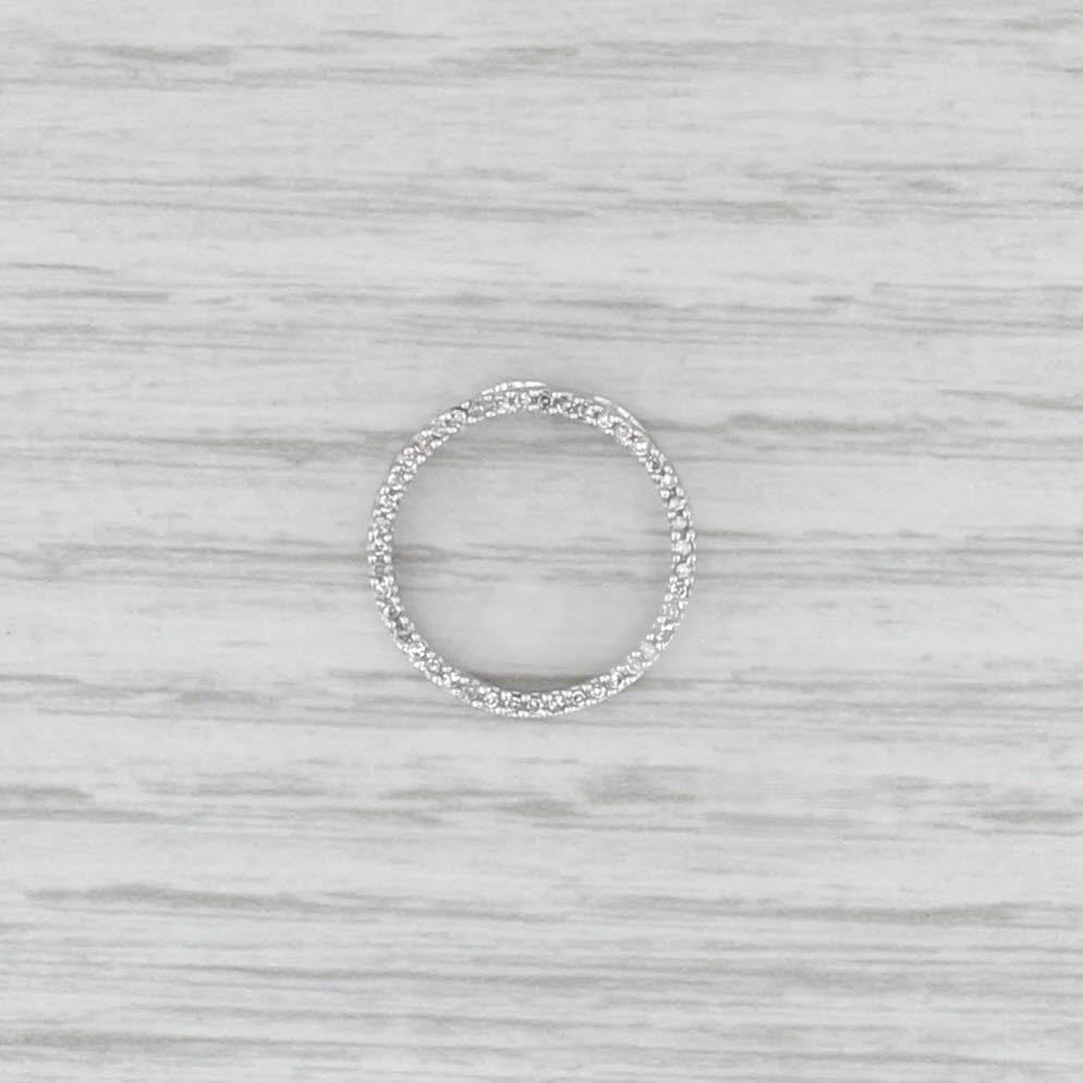 Diamond Eternity Circle Pendant 14k White Gold Floating Drop