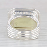 Light Gray Slane & Slane 15.90ct Lemon Quartz Ring Sterling Silver Emerald Cut Solitaire