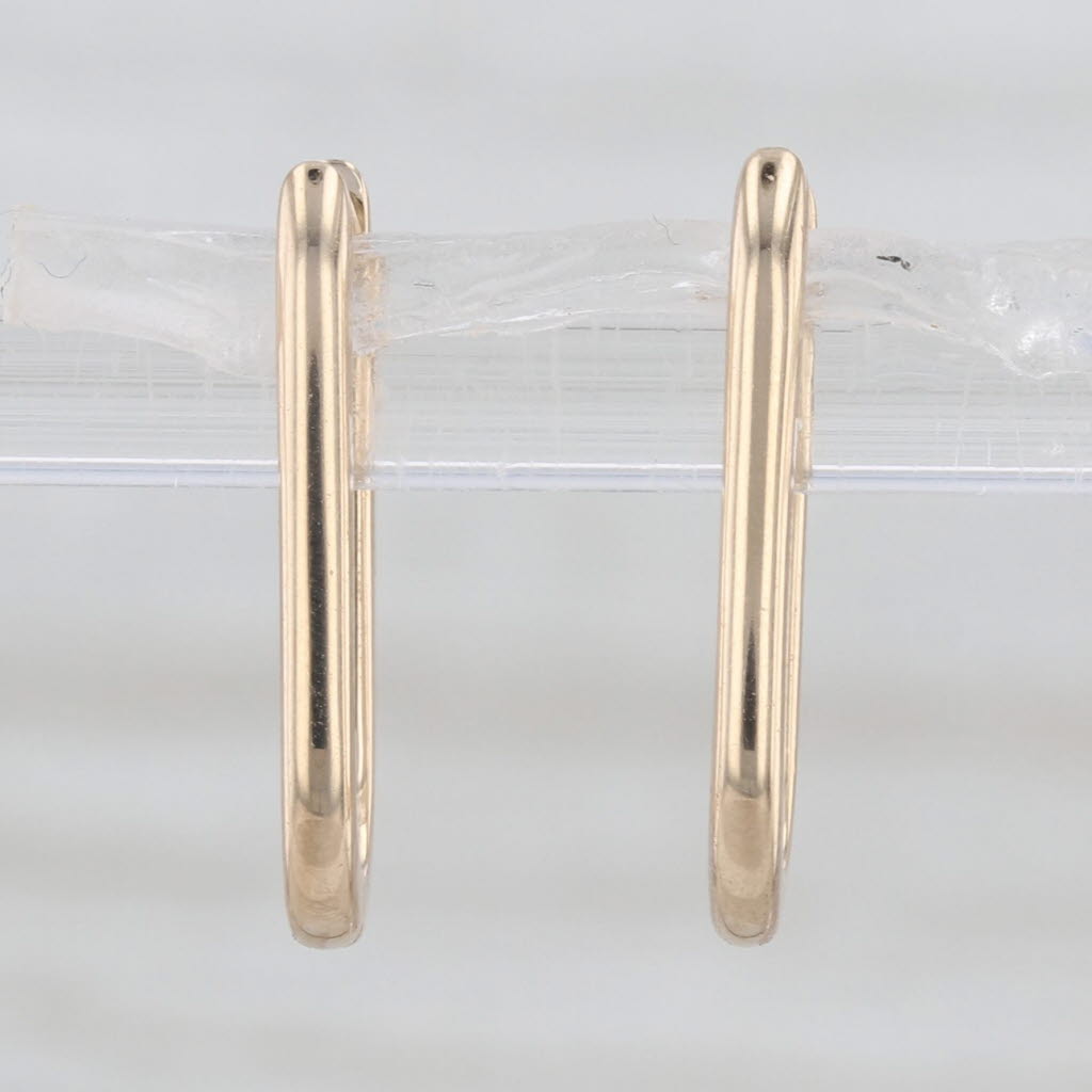 Oval Hoop Earrings 10k Yellow Gold Snap Top Hinged Hoops