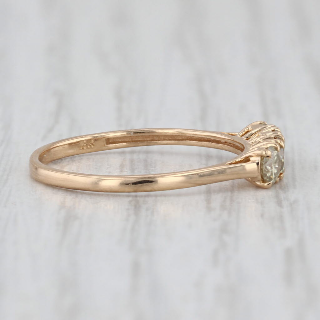 0.48ctw Yellow Diamond Ring 18k Yellow Gold Size 7.25 Stackable Bridal