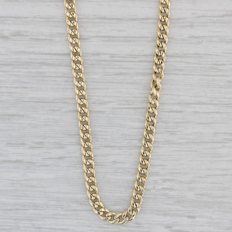 Curb Chain Necklace 10k Yellow Gold 22" 3.7mm