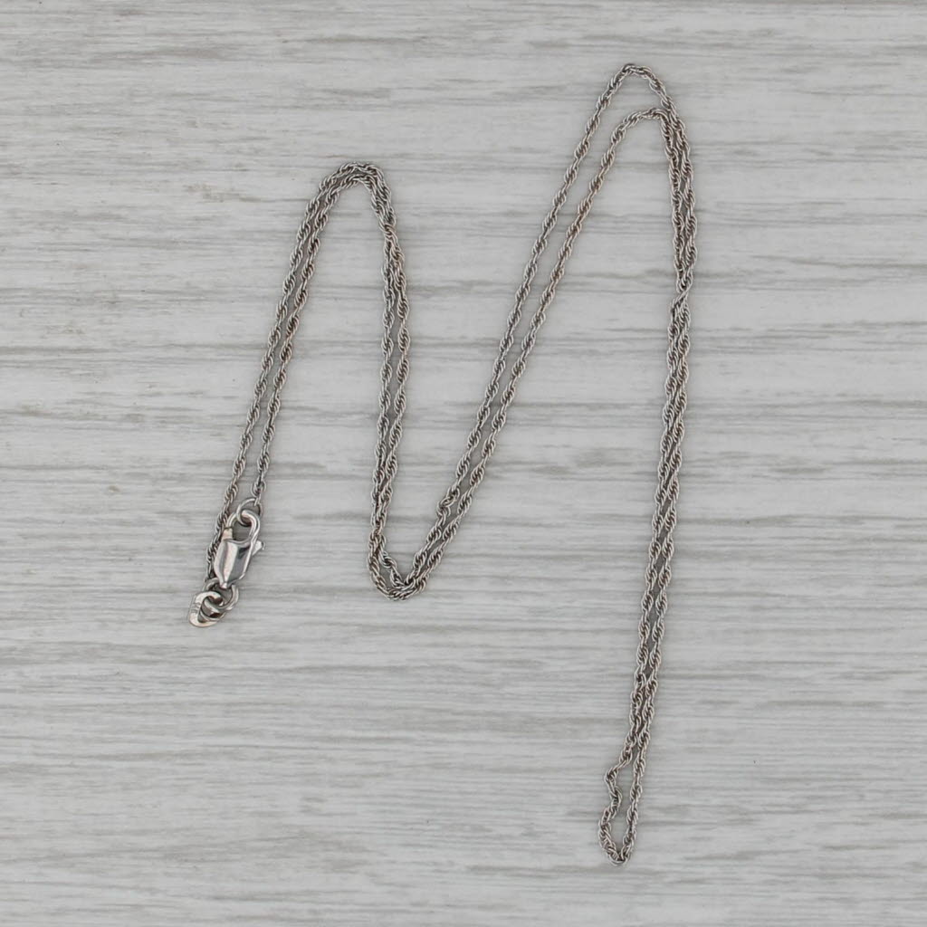 18" Rope Chain Necklace 1.2mm 14k White Gold