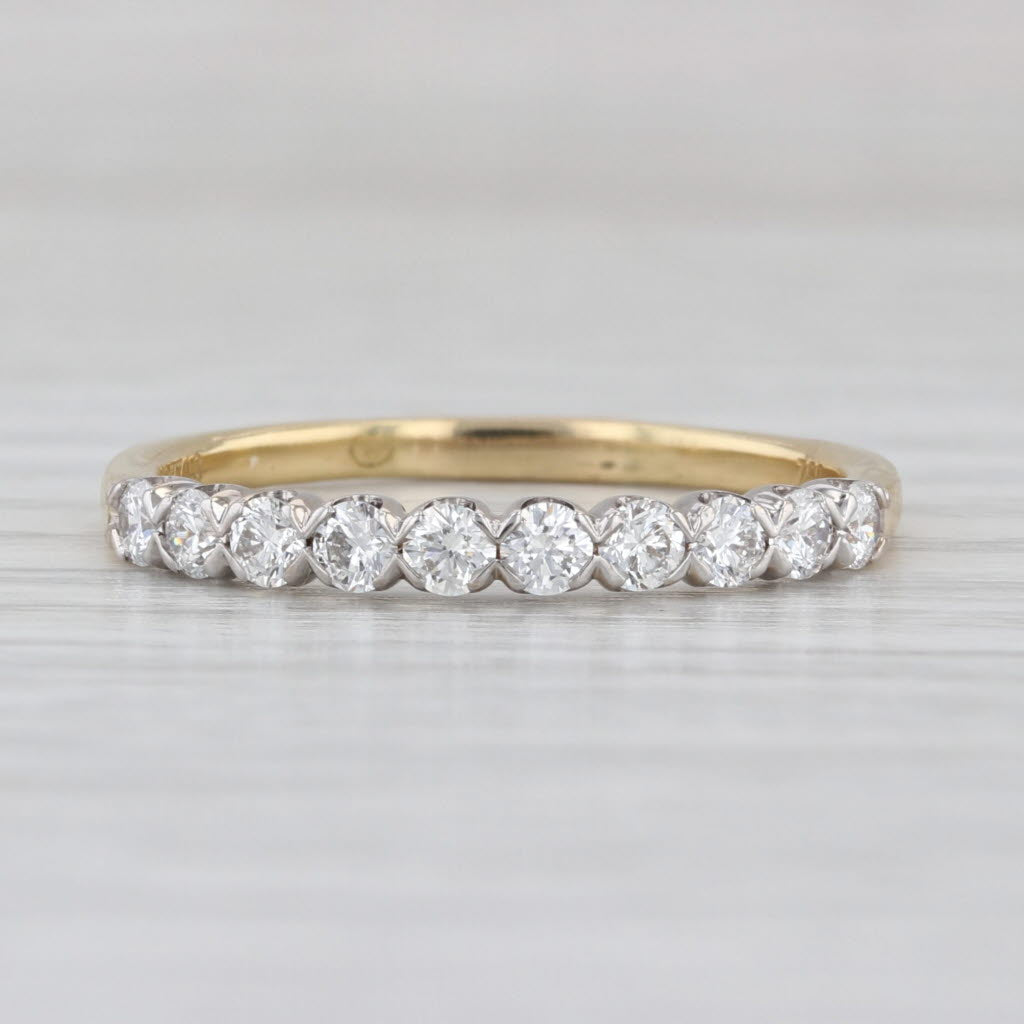 0.50ctw Diamond Wedding Band 18k White Yellow Gold Stackable Ring Size 9