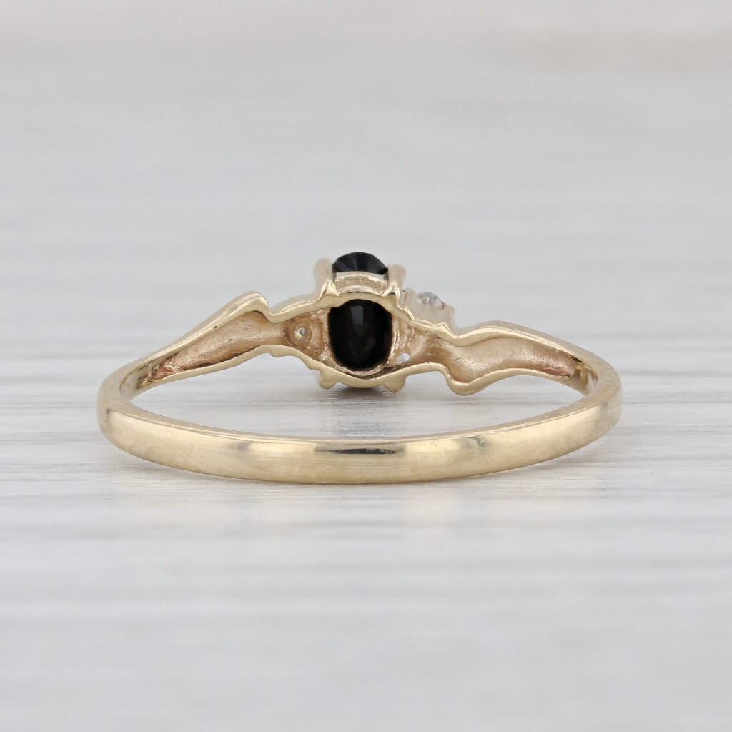 Onyx Diamond Ring 10k Yellow Gold Size 6.25