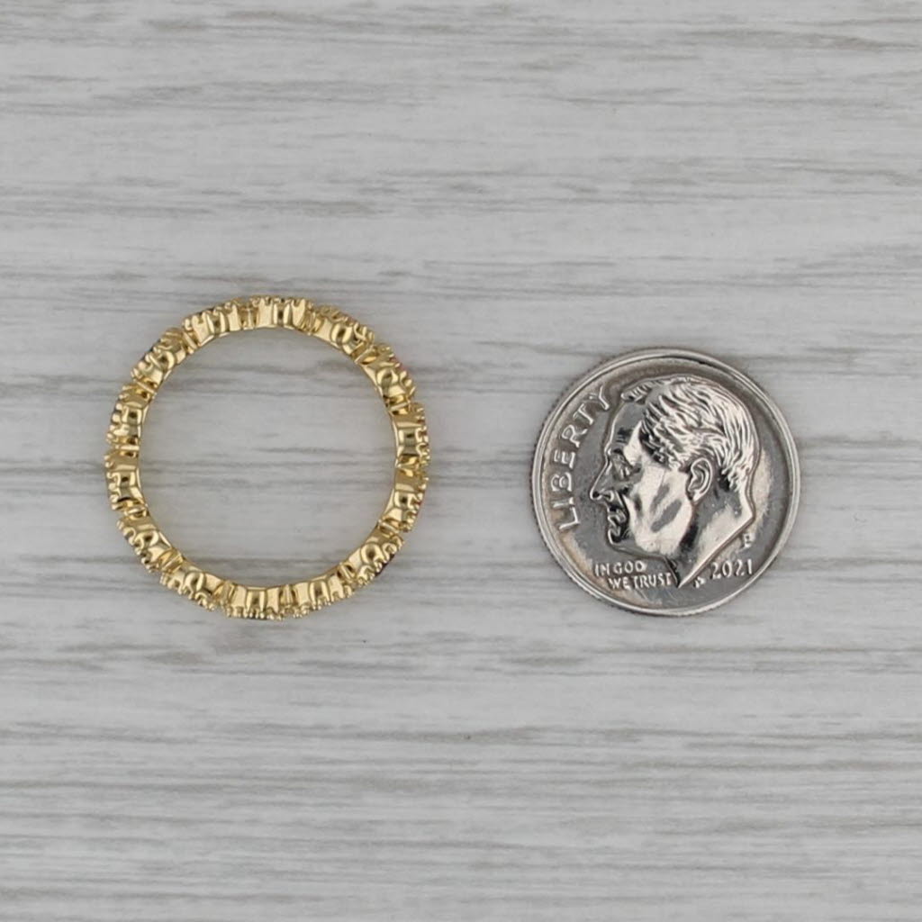 Penny Preville Watercolor Band Ring 18k Yellow Gold Size 6.25 Blue Pink Sapphire