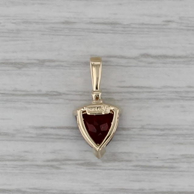 1.50ctw Garnet Diamond Pendant 10k Yellow Gold Small Drop