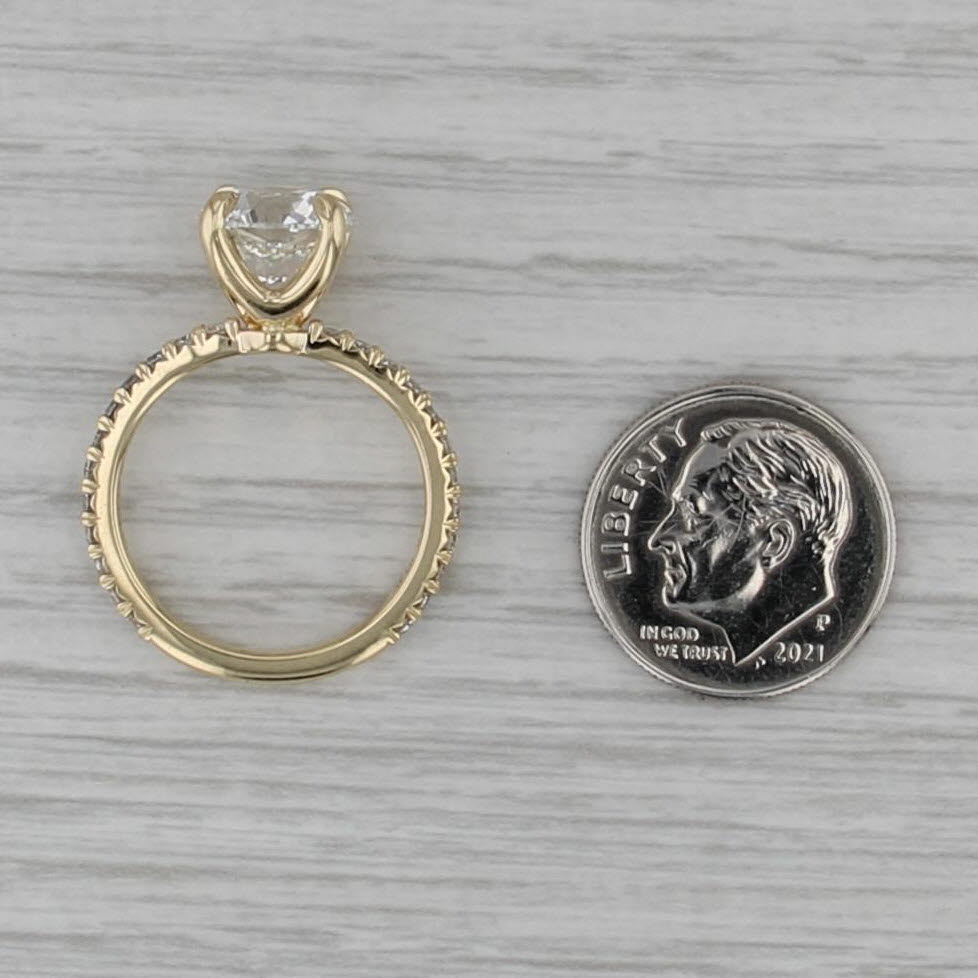 New IGI 3.55ctw Round Lab Grown Diamond Engagement Ring 14k Yellow Gold Size 6.5