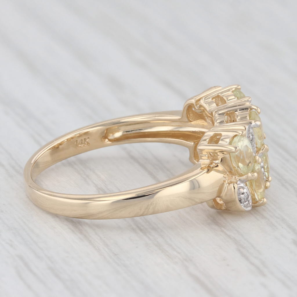 Light Gray 2.82ctw Yellow Heliodor Diamond Cluster Ring 14k Yellow Gold Size 7.25