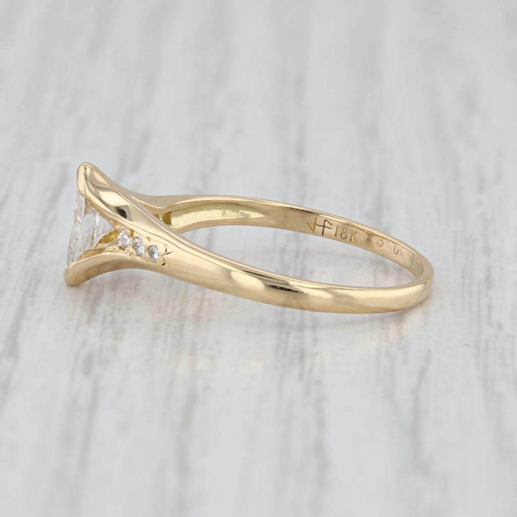 0.39ctw Marquise Diamond Engagement Ring 18k Yellow Gold Size 6.5