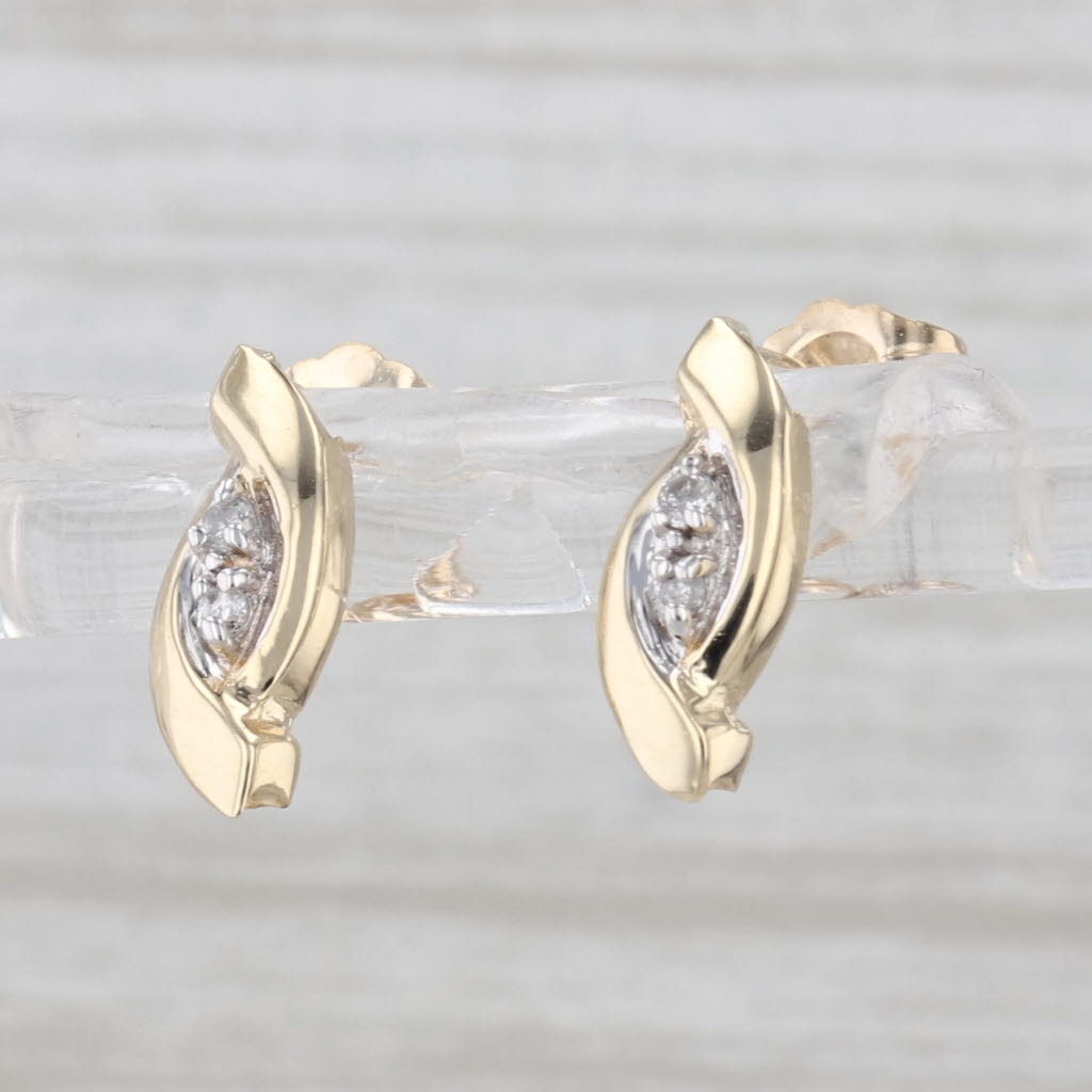 Diamond Stud Earrings 14k Yellow Gold Studs