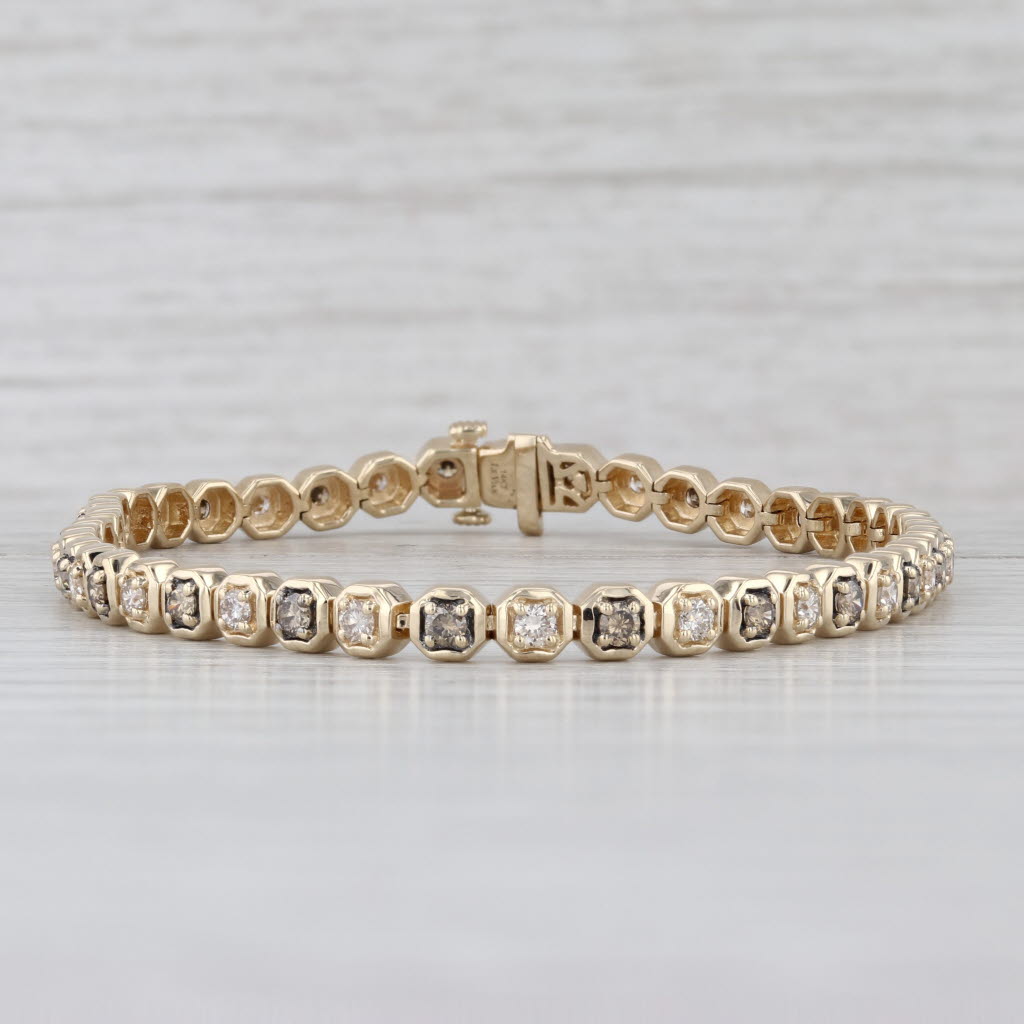 Le Vian 1.80ctw Champagne Diamond Tennis Bracelet 14k Yellow Gold 7.25" 4mm