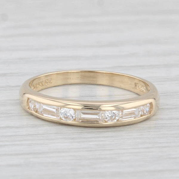 0.60ctw Cubic Zirconia Wedding Band 14k Yellow Gold Size 7 Stackable Ring