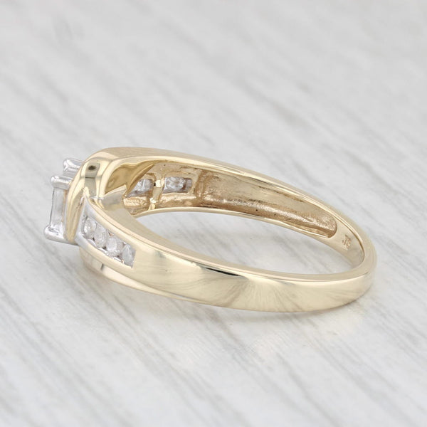 0.18ctw Princess Diamond Ring 10k Yellow Gold Size 7.25 Engagement