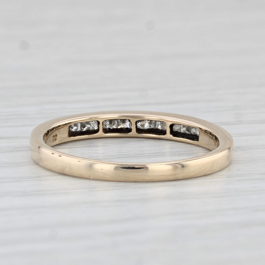 Light Gray 0.32ctw Diamond Wedding Band 10k Yellow Gold Size 9 Stackable Anniversary Ring