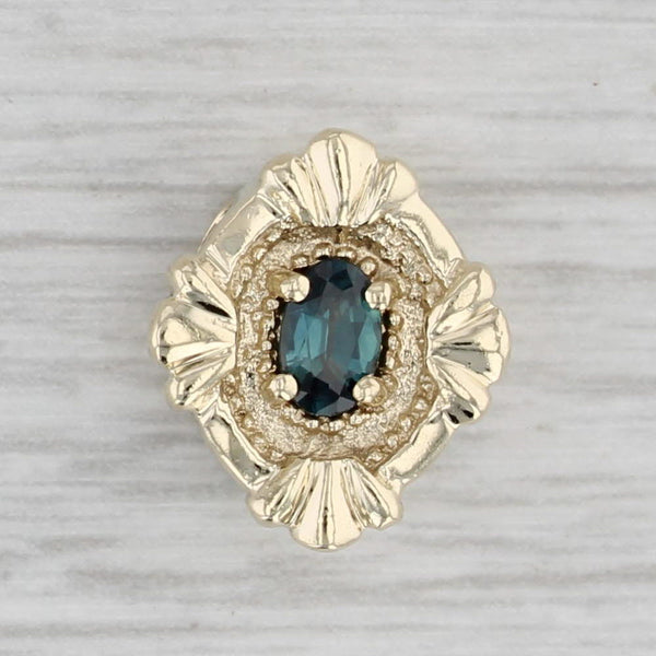 Vintage 0.30ct Blue Sapphire Slide Bracelet Charm 10k Yellow Gold DDH