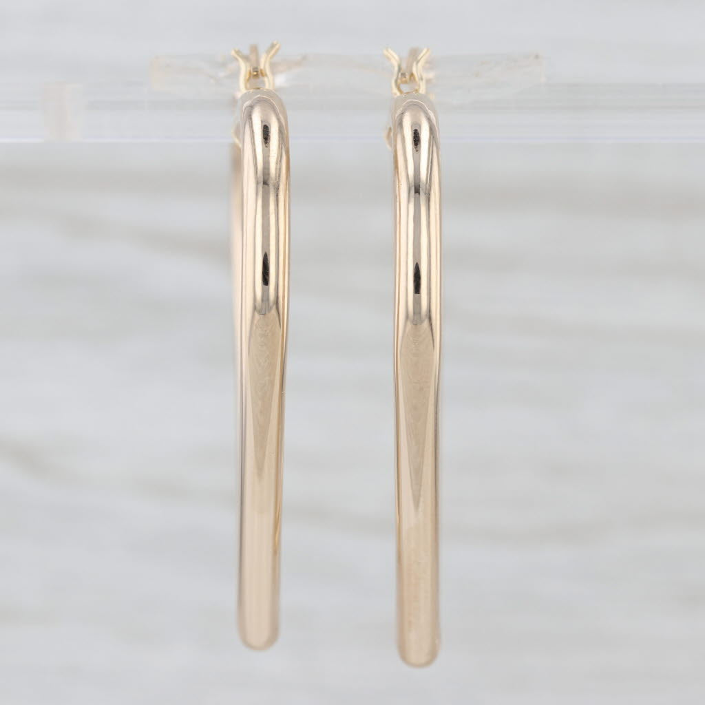 Heart Hoop Earrings 14k Yellow Gold Snap Top Hoops 38.2 x 3mm