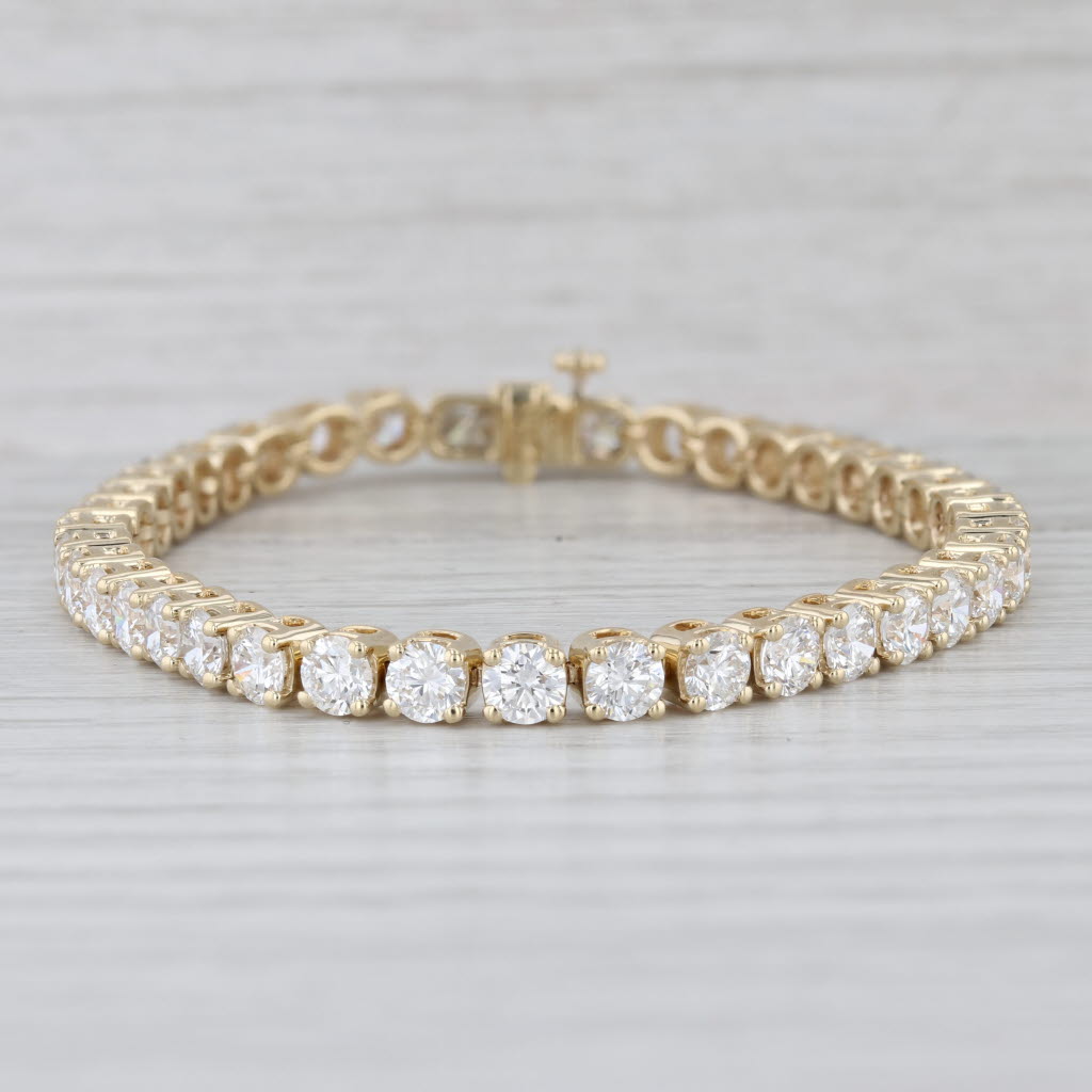 New Lab Grown Diamond Tennis Bracelet 14k Yellow Gold 6.75" 4.3mm