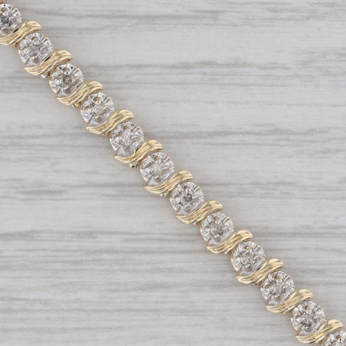 Gray 0.80ctw Diamond Tennis Bracelet 14k Yellow Gold 7.25" 5mm