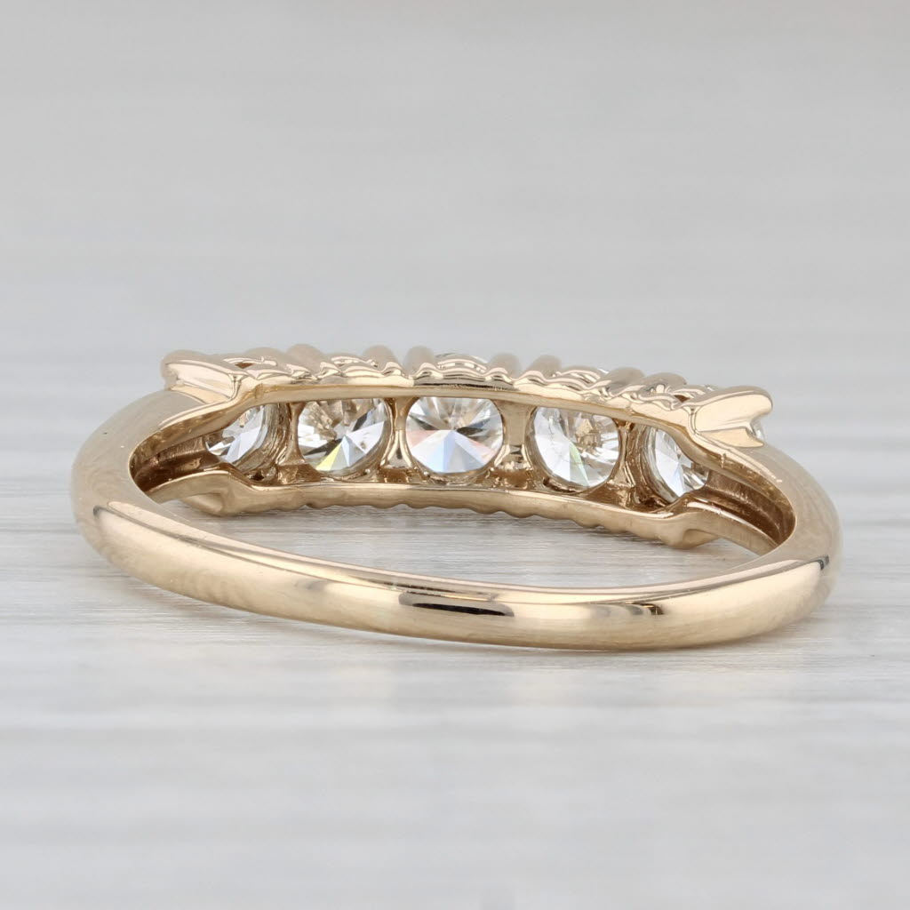 Light Gray 0.85ctw Diamond Wedding Band 14k Yellow Gold Size 8 Stackable Anniversary Ring