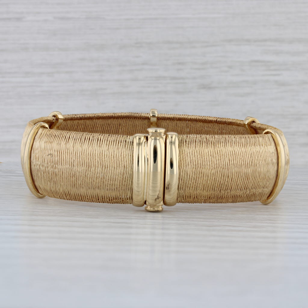 Gray Roberto Coin Silk Weave Collection Bracelet 18k Yellow Gold 7" Italian Designer