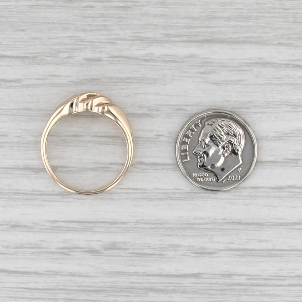 0.13ctw Diamond Scalloped Ring 10k Yellow Gold Size 7