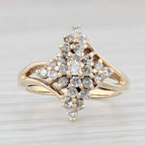 Light Gray 0.30ctw Diamond Cluster Bypass Ring 10k Yellow Gold Size 3.25
