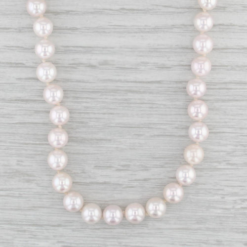 Saltwater Cultured Pearl Strand Necklace 14k Yellow Gold Filigree Clasp 18.5"