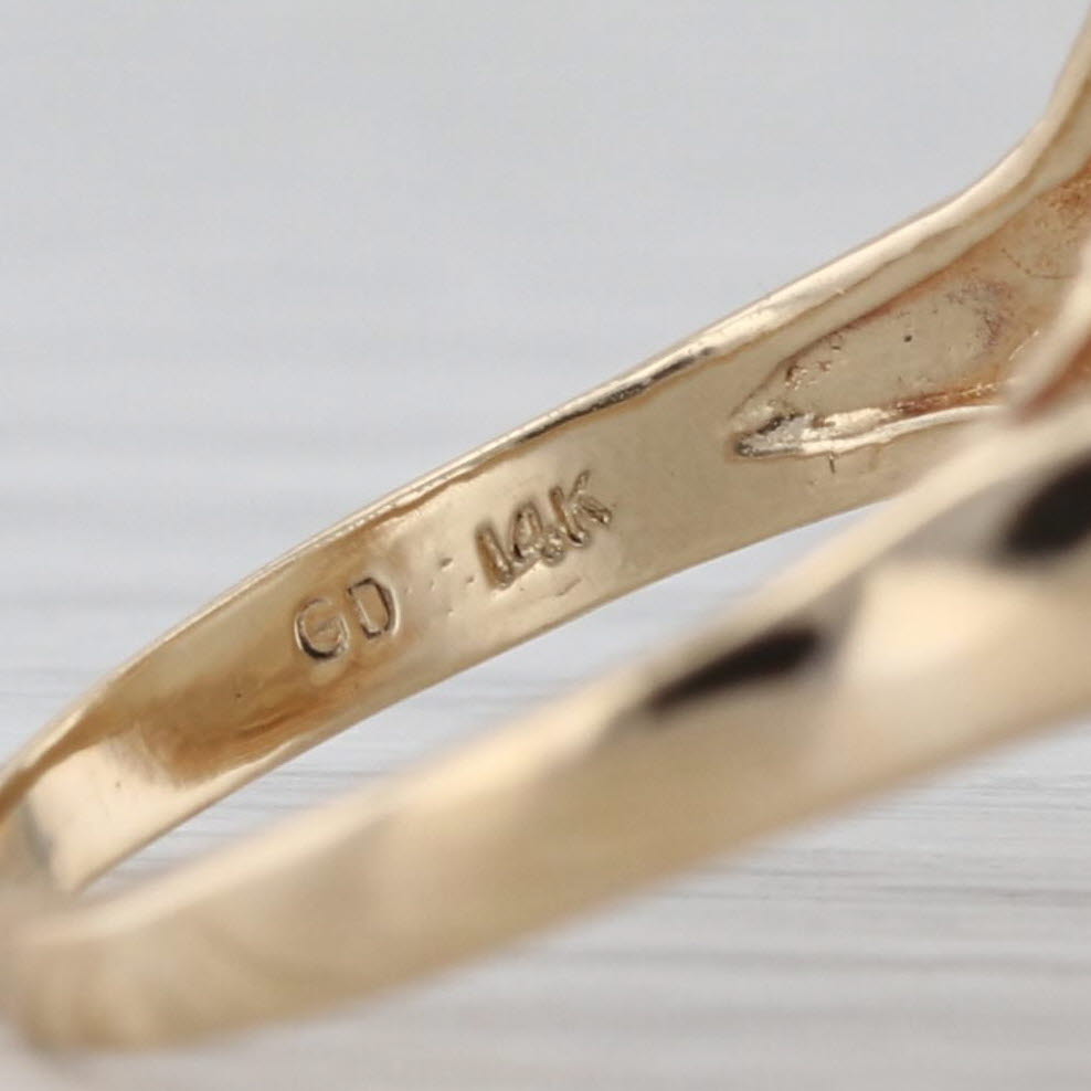 14.7mm Round Mabe Pearl Solitaire Cabochon Ring 14k Yellow Gold Size 7