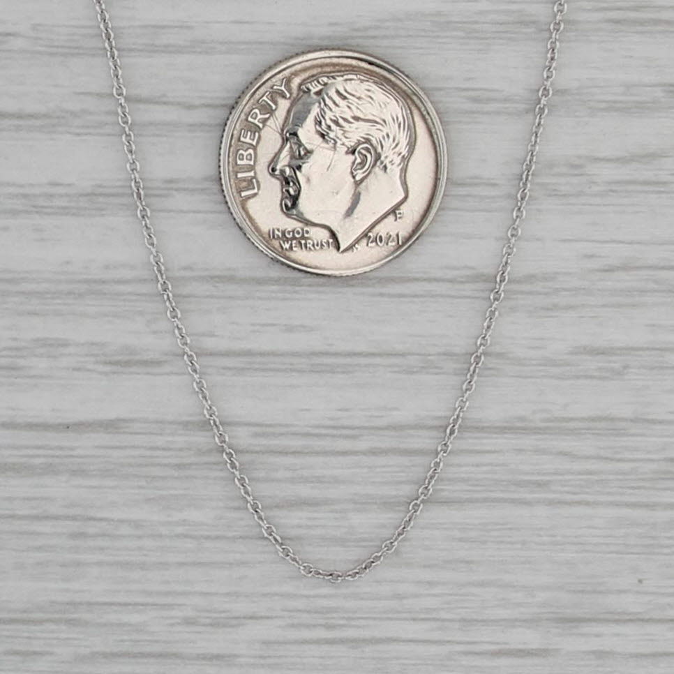 Cable Chain Necklace 14k White Gold 17.75" 0.8mm