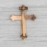 Gray Antique 1800s Cross Pin 8k Yellow Gold Small Ornate