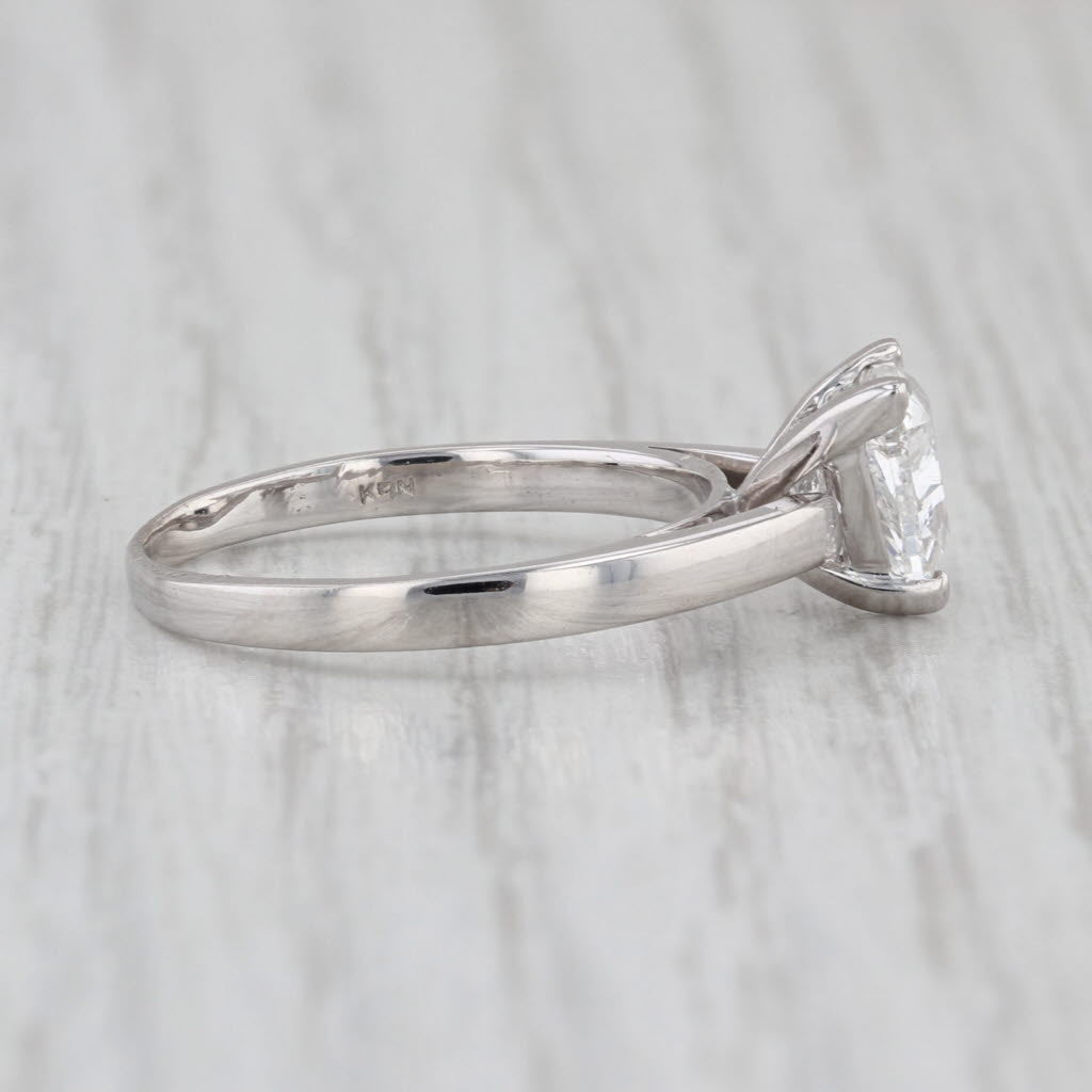 1ct Trillion Diamond Solitaire Engagement Ring 14k White Gold Size 6.75