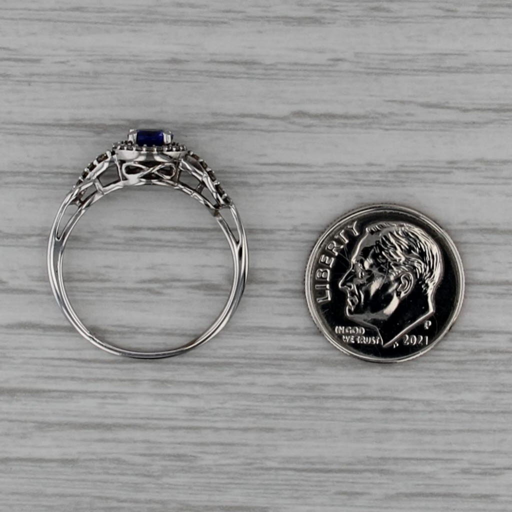 Le Vian 0.70ctw Tanzanite Diamond Halo Ring 14k White Gold Size 8.5 Engagement