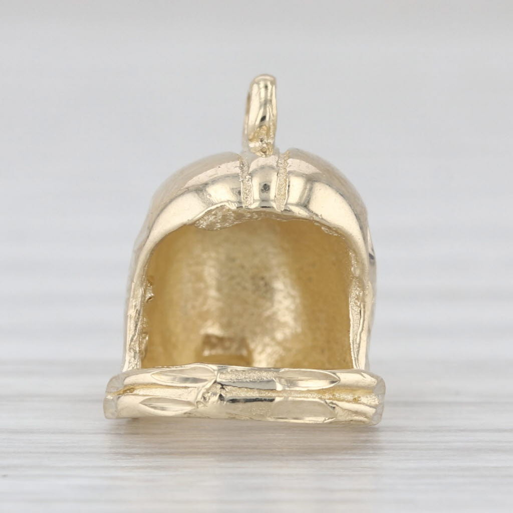 Football Helment Charm 14k Yellow Gold Sports Themed Pendant