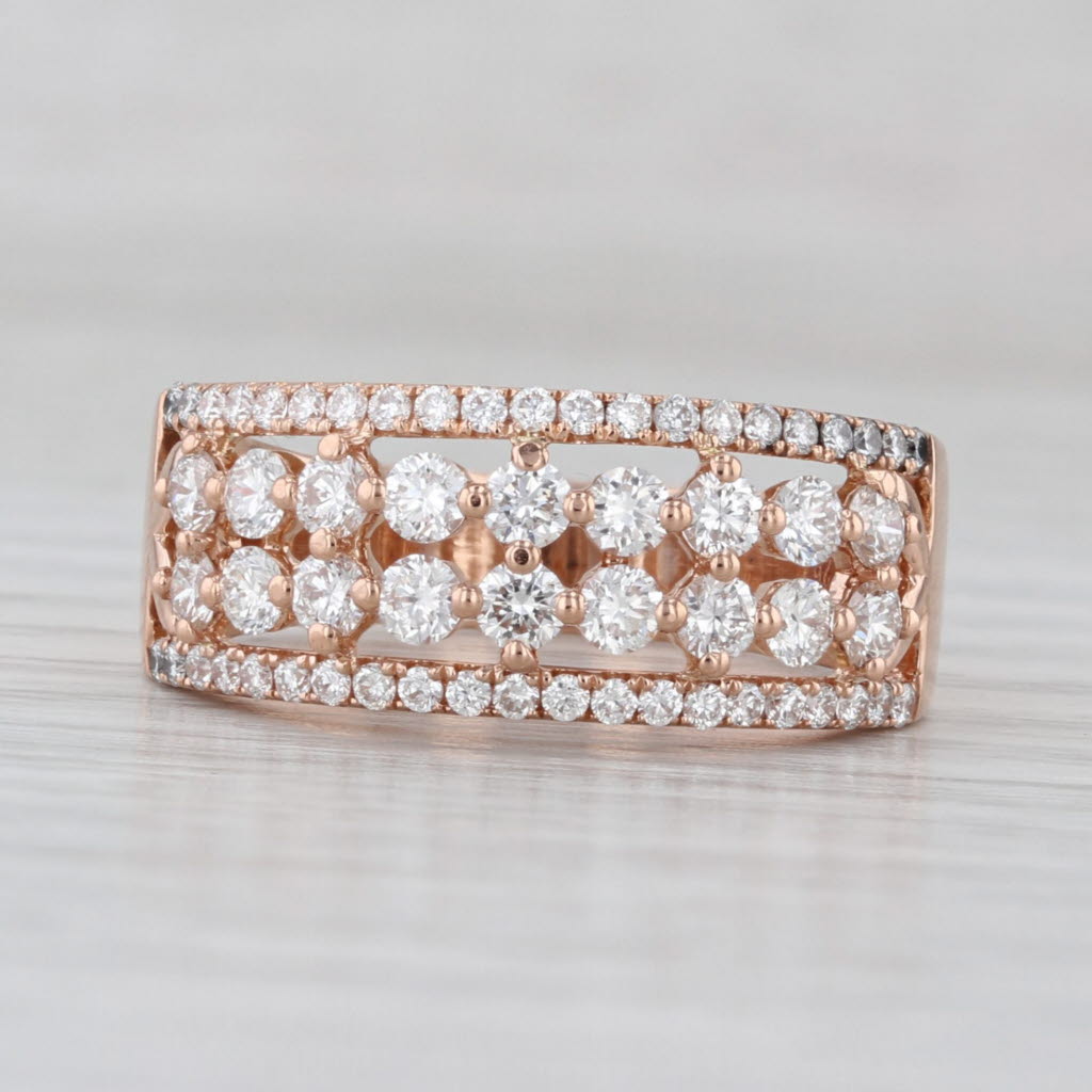 1.26ctw Diamond Ring 18k Rose Gold Size 8.5 Anniversary Band