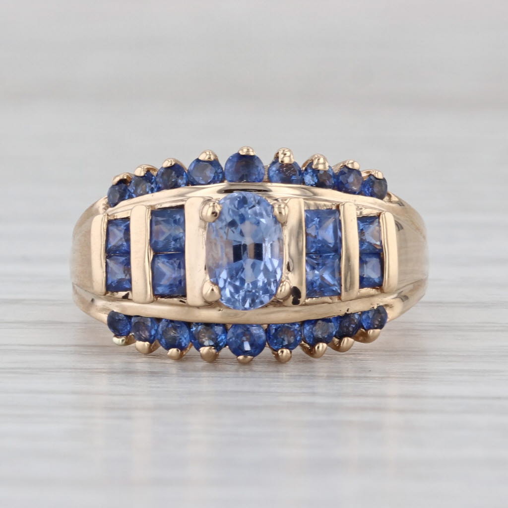 1.84ctw Blue Sapphire Ring 14k Yellow Gold Size 6