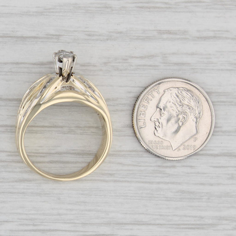 Gray 0.82ctw Diamond Simulant Engagement Ring 14k Gold Size 7 Marquise
