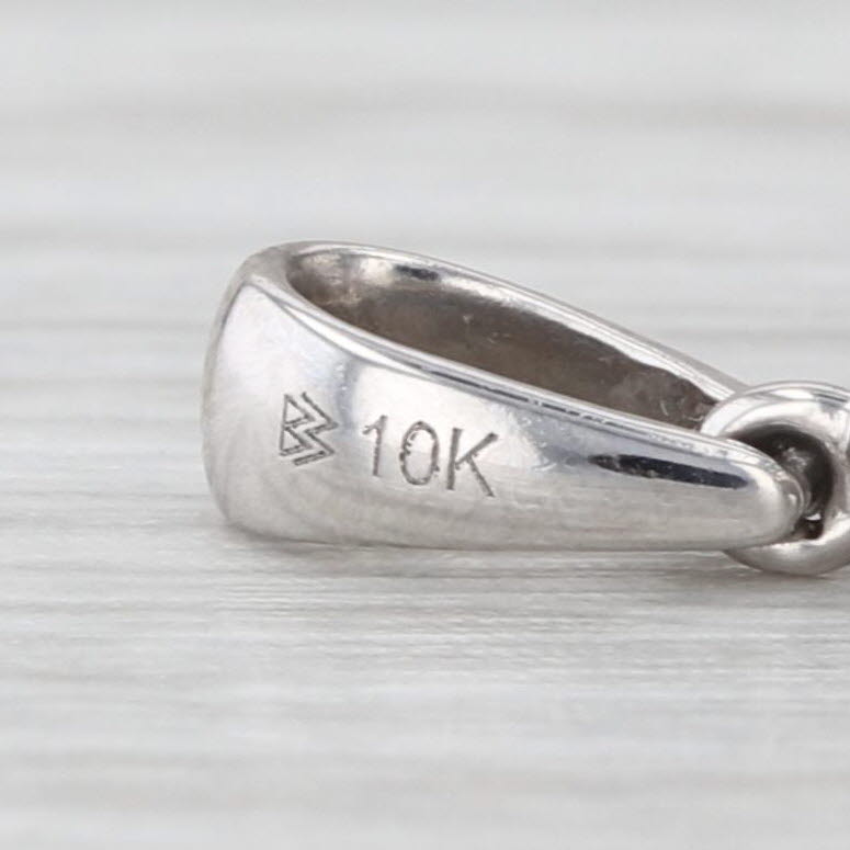 0.45ctw Diamond Cluster Teardrop Pendant 10k White Gold Small Drop