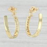 Light Gray 0.30ctw Diamond Horseshoe Hoop Earrings 18k Yellow Gold Pierced Hoops