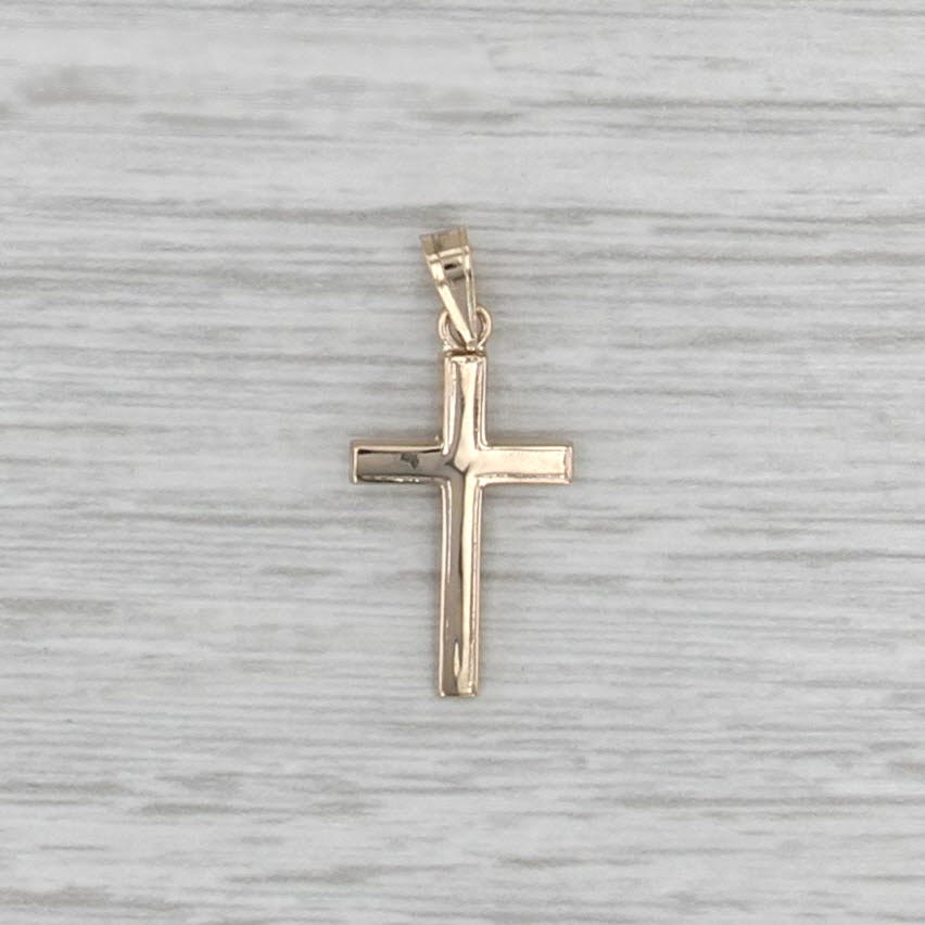 New 14k Yellow Gold Small Cross Pendant Religious Jewelry
