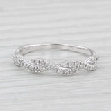 Woven Diamond Band 10k White Gold Size 9 Ring Stackable Wedding Anniversary