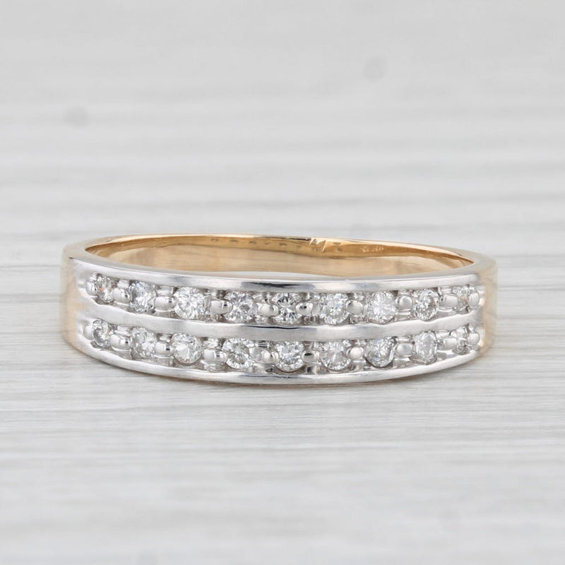 0.25ctw Diamond Wedding Band 14k Yellow Gold Size 8 Stackable Ring