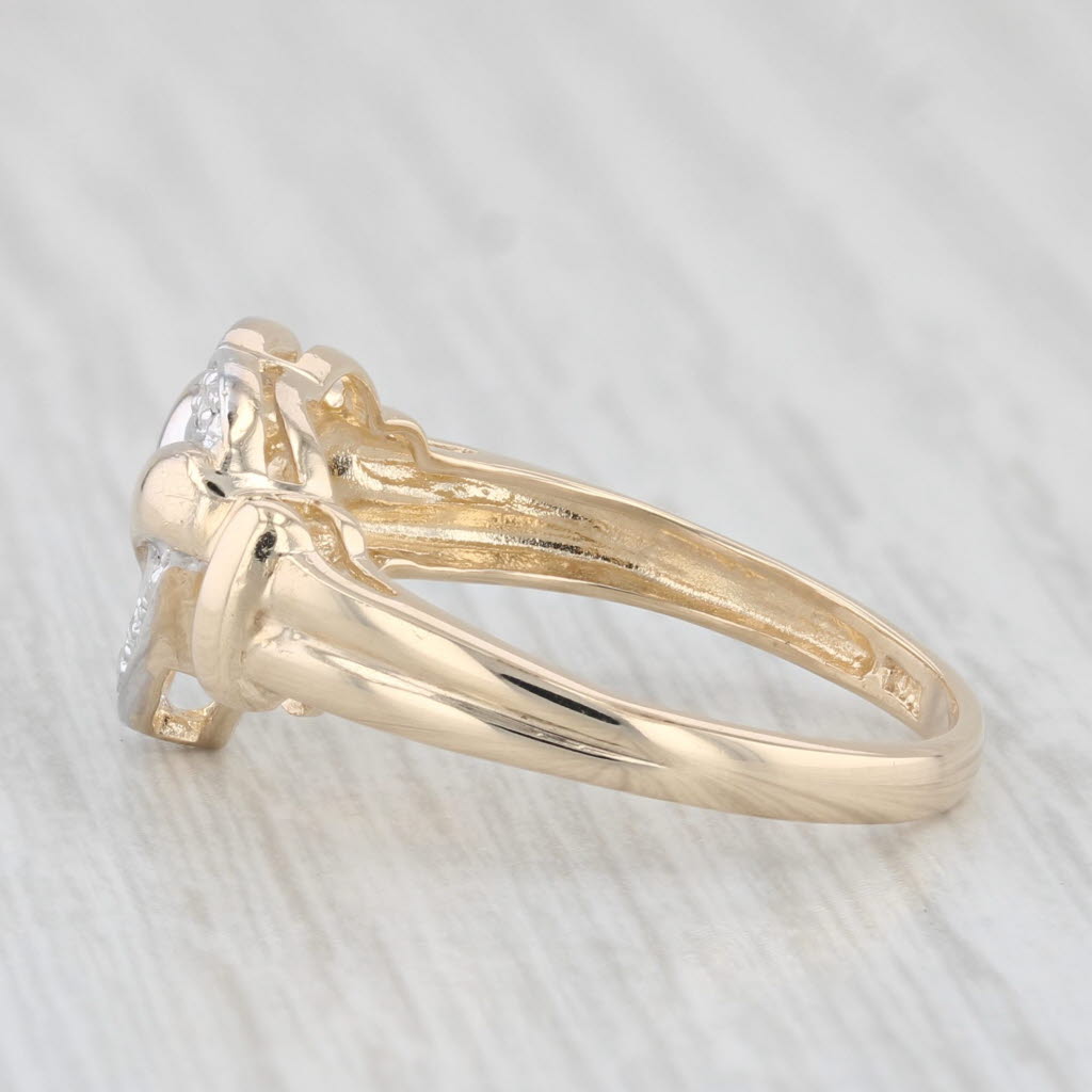 Light Gray Diamond Open Heart Ring 10k Gold Size 7.25 Women's Gift Keepsake