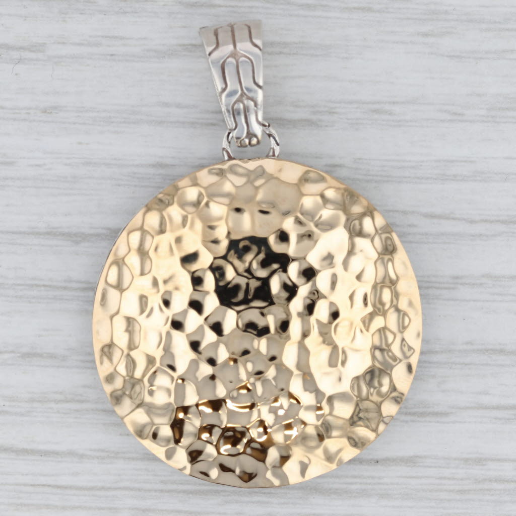 John Hardy Palu Collection Hammered Pendant Sterling Silver 1/3 18k Gold