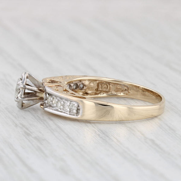 0.25ctw Marquise Diamond Engagement Ring 10k Yellow Gold Size 7.25 Heart Bridge