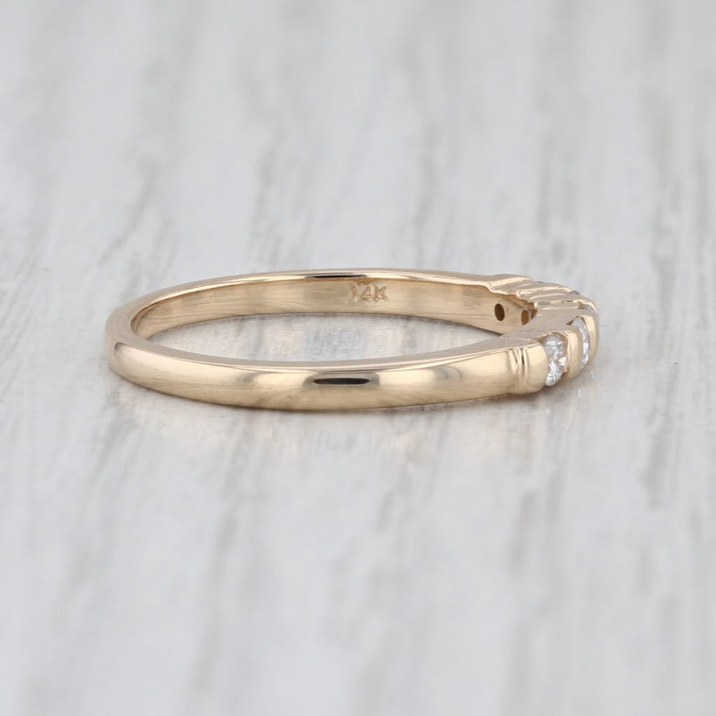 0.20ctw Diamond Wedding Band 14k Yellow Gold Size 7.25 Stackable Ring