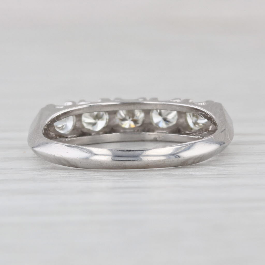Vintage 0.39ctw Diamond Wedding Band 14k White Gold Size 5.75 Stackable Ring
