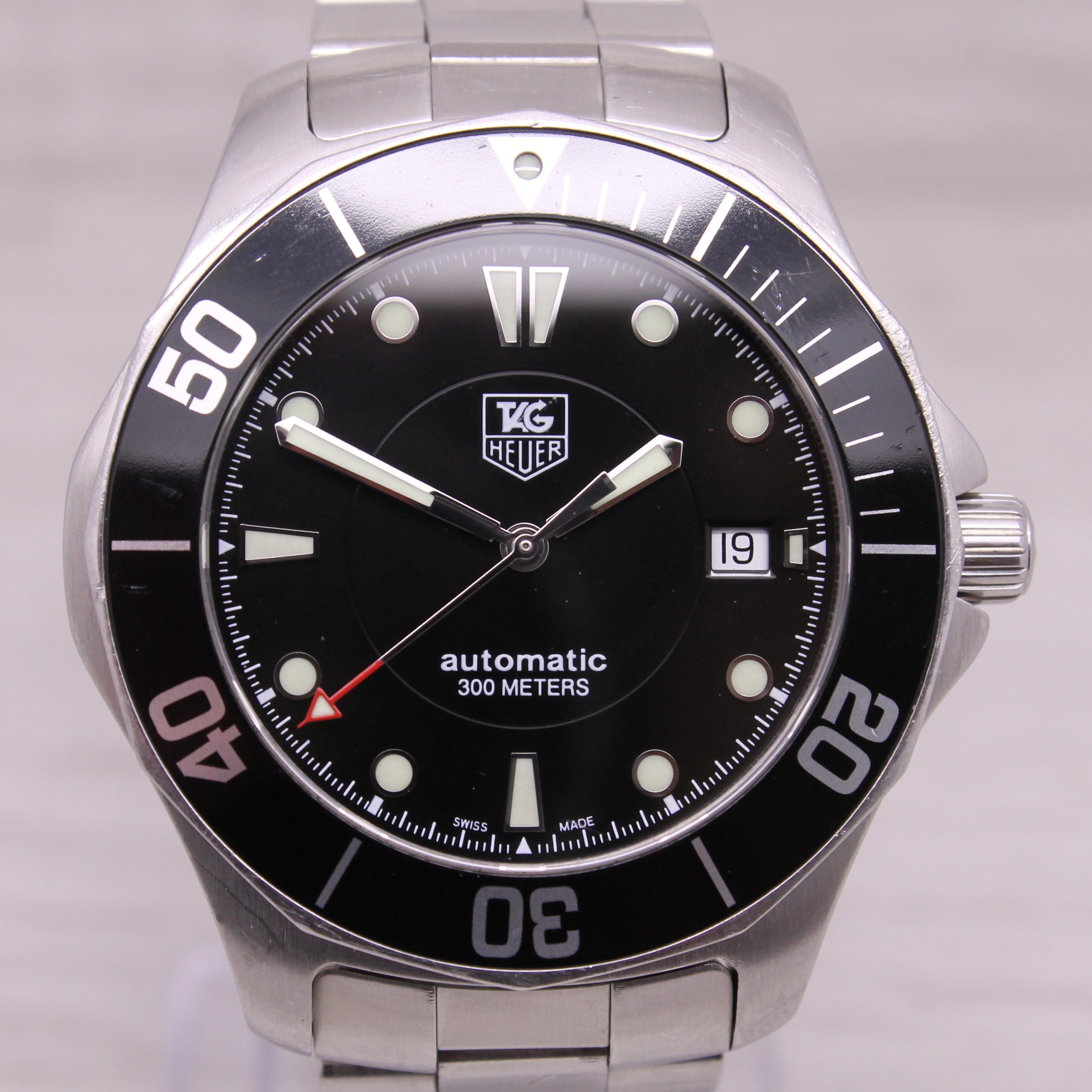 Black Tag Heuer 41mm Stainless Steel Automatic 300m Mens Divers Watch WAB2010 Bracelet