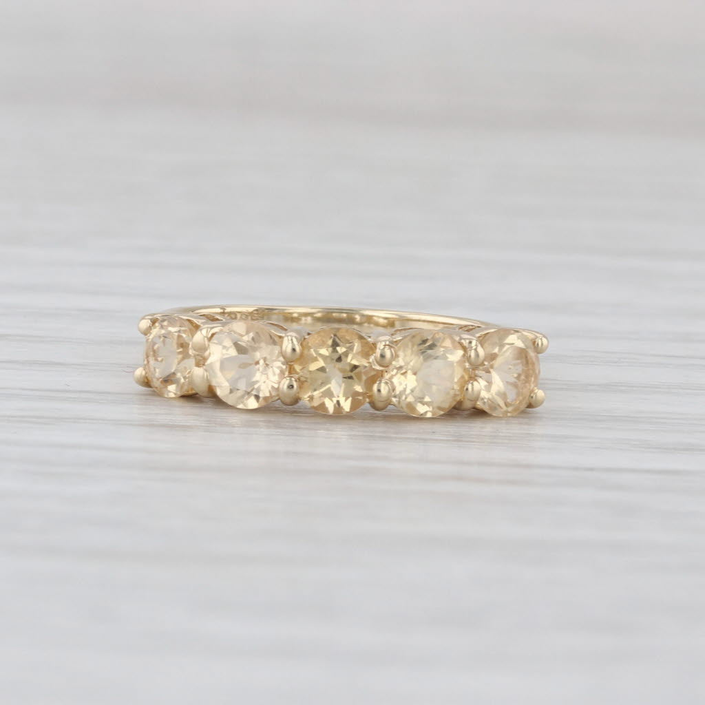 1.46ctw Golden Yellow Topaz Ring 10k Yellow Gold Size 5.25 Stackable COA