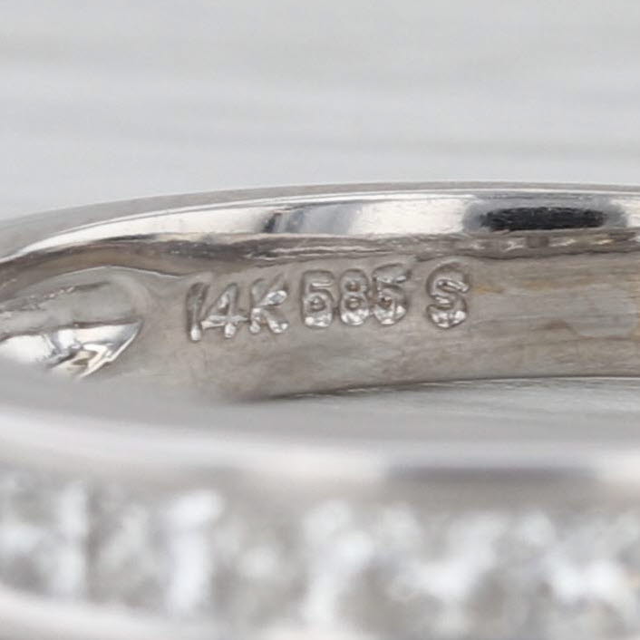 0.46ctw Diamond Wedding Ring Anniversary Band 14k White Gold Size 7 Stackable